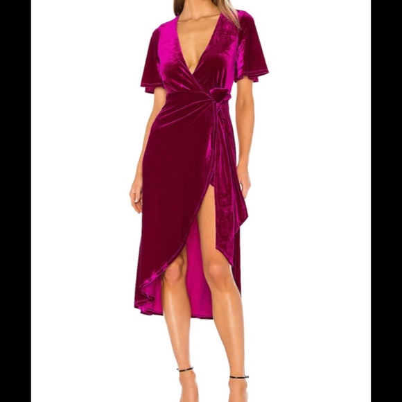 Lovers + Friends Dresses & Skirts - Lovers + Friends Brene Pink Velvet Revolve Dress XSmall